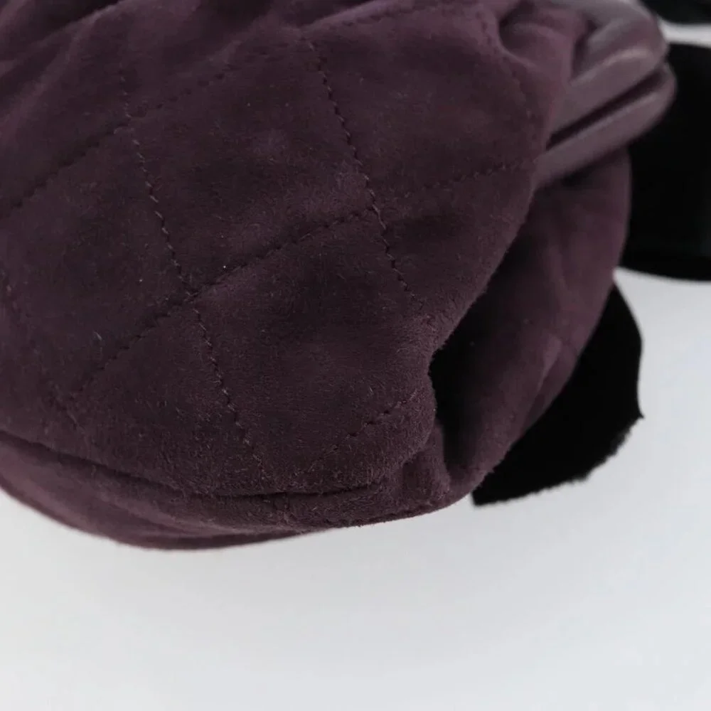 CHANEL Hand Bag Suede Purple Gold CC Auth 139044V - Picture 5 of 16